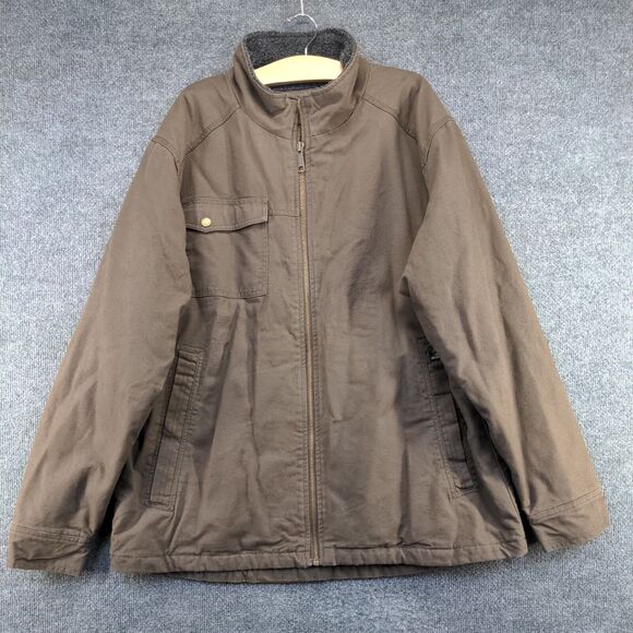 Dri-Duck Men's Field Jacket XL Long Sleeve Brown Sherpa Lined Full Zip Cotton - Picture 2 of 13